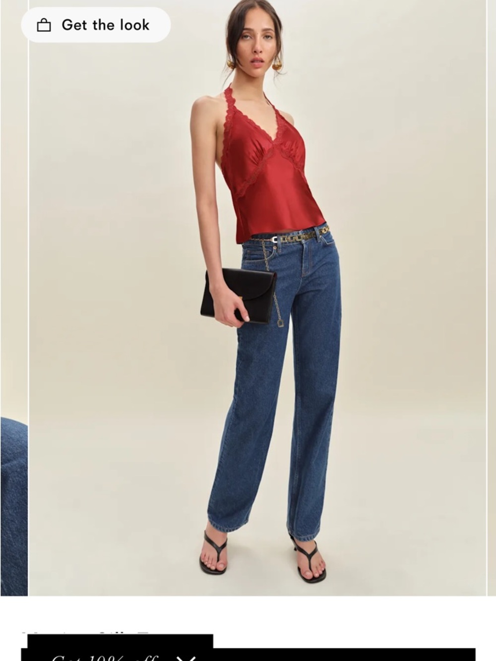 Reformation Monica Silk Top in red size small excellent condition